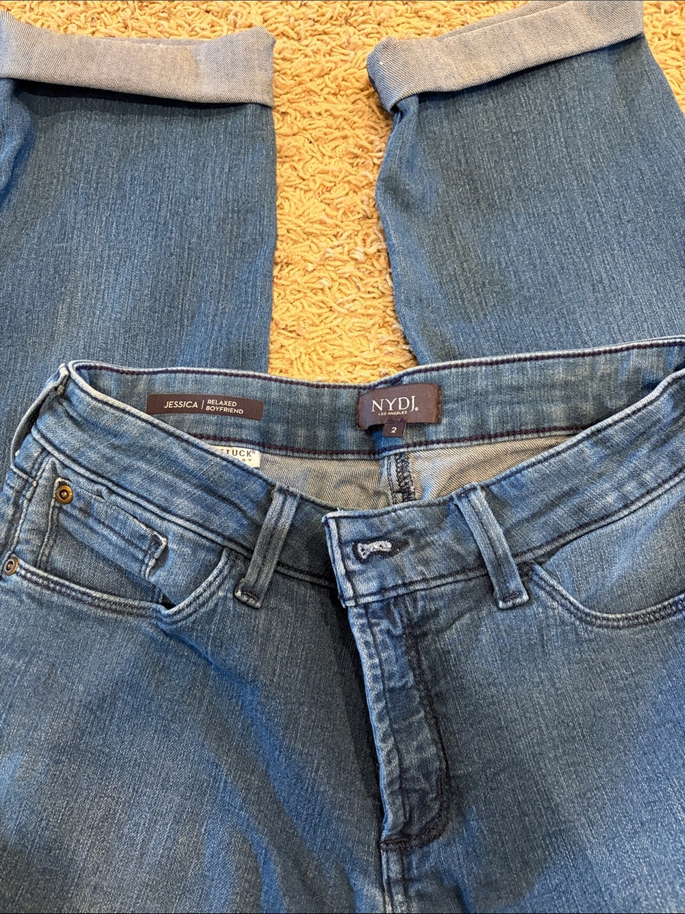 NYDJ Jessica Relaxed Boyfriend Jeans in Light Blue Wash